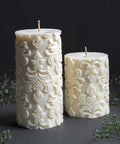Embossed Pillar Candle Set