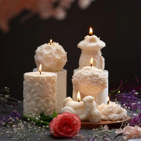 Embossed Pillar Candle Set 1